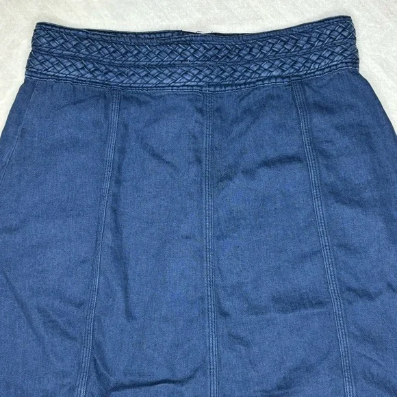 Free People High Waist Denim Braided Baby Mini Skirt - Picture 8 of 15